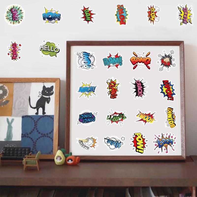 50pcs Explosion Cloud Stickers Water Bottle Laptop Skateboard Phone Stickers
