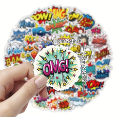 50pcs Explosion Cloud Stickers Water Bottle Laptop Skateboard Phone Stickers