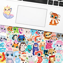 50PCS Small Animals Puzzle Stickers, Cute Cartoon Stickers