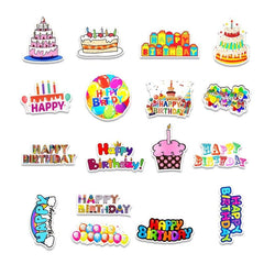 50pcs Happy Birthday Doodle Waterproof Stickers DIY Creative Toys