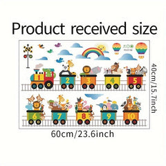 Cartoon Animal Train Railway Wall Sticker Self-adhesive Removable Sticker