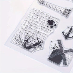 Windmill Lighthouse Boat Anchor Clear Stamp for Holiday Card Making DIY Crafts