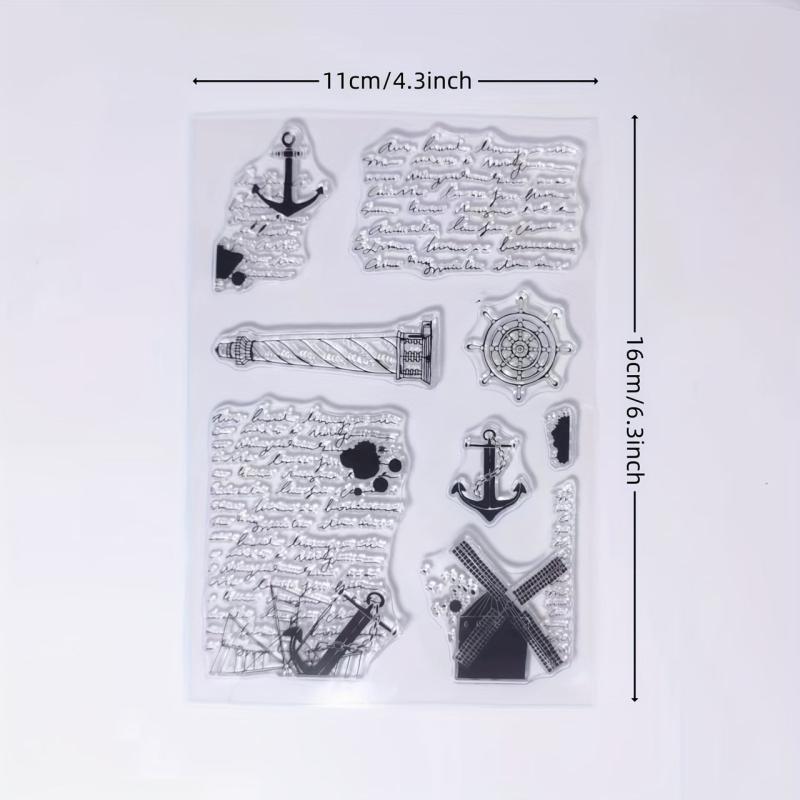 Windmill Lighthouse Boat Anchor Clear Stamp for Holiday Card Making DIY Crafts