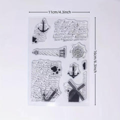 Windmill Lighthouse Boat Anchor Clear Stamp for Holiday Card Making DIY Crafts