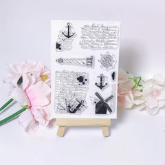 Windmill Lighthouse Boat Anchor Clear Stamp for Holiday Card Making DIY Crafts