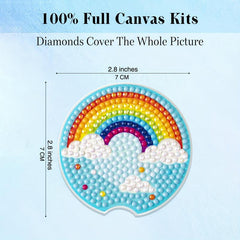 2pcs Rainbow Cup Mats Diamond Painting Car Interior Accessories