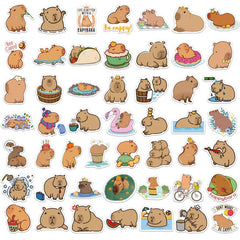 50pcs Capybara Graffiti Stickers for DIY Skateboard Guitar Water Cup Luggage