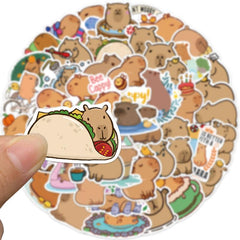 50pcs Capybara Graffiti Stickers for DIY Skateboard Guitar Water Cup Luggage