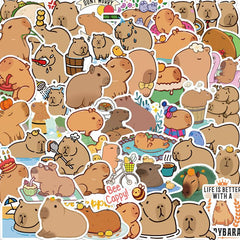 50pcs Capybara Graffiti Stickers for DIY Skateboard Guitar Water Cup Luggage