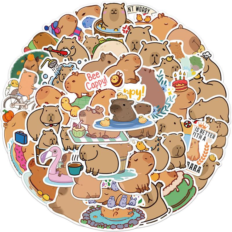 50pcs Capybara Graffiti Stickers for DIY Skateboard Guitar Water Cup Luggage