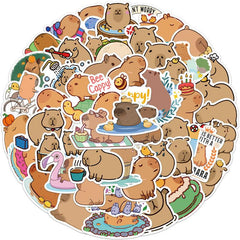 50pcs Capybara Graffiti Stickers for DIY Skateboard Guitar Water Cup Luggage