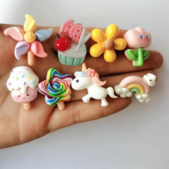 8pcs Resin Accessory Kit for DIY Phone Cases Hair Clips