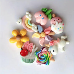 8pcs Resin Accessory Kit for DIY Phone Cases Hair Clips