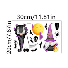 Gnome Witch Tombstone Halloween Decoration Sticker