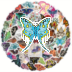 50pcs Moth Stickers Pack Cartoon Aesthetics Vinyl Waterproof Sticker