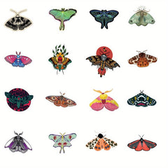 50pcs Moth Stickers Pack Cartoon Aesthetics Vinyl Waterproof Sticker