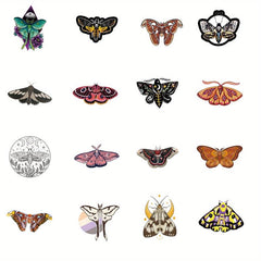 50pcs Moth Stickers Pack Cartoon Aesthetics Vinyl Waterproof Sticker