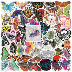 50pcs Moth Stickers Pack Cartoon Aesthetics Vinyl Waterproof Sticker