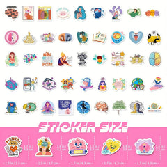 100pcs Mental Health Stickers - Inspirational Words for Water Bottles