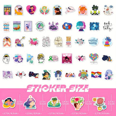 100pcs Mental Health Stickers - Inspirational Words for Water Bottles