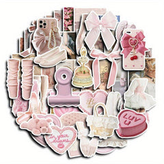 50pcs Retro Ballet Stickers for DIY Scrapbooking Arts Crafts Decor