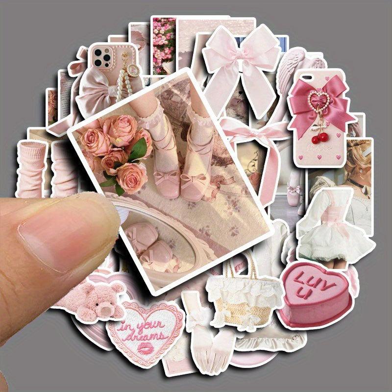 50pcs Retro Ballet Stickers for DIY Scrapbooking Arts Crafts Decor