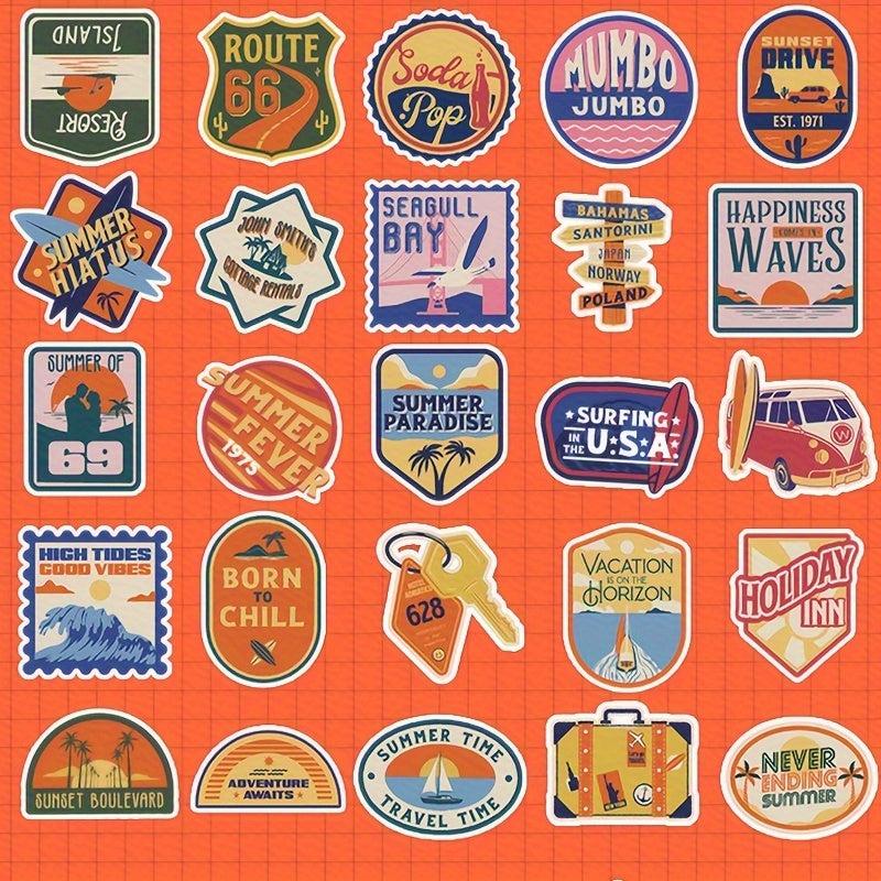 50pcs American Element Stickers for Luggage Motorcycles Mobile Phone