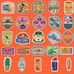 50pcs American Element Stickers for Luggage Motorcycles Mobile Phone