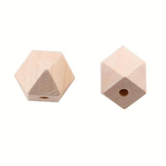 10pcs Mixed Raw Wood Octagonal Beads 10-30mm Polygonal Lotus Loose Bead