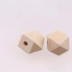 10pcs Mixed Raw Wood Octagonal Beads 10-30mm Polygonal Lotus Loose Bead