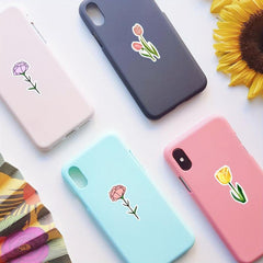 50pcs Plant Flower Waterproof Stickers - DIY Motorcycle Laptop Decal
