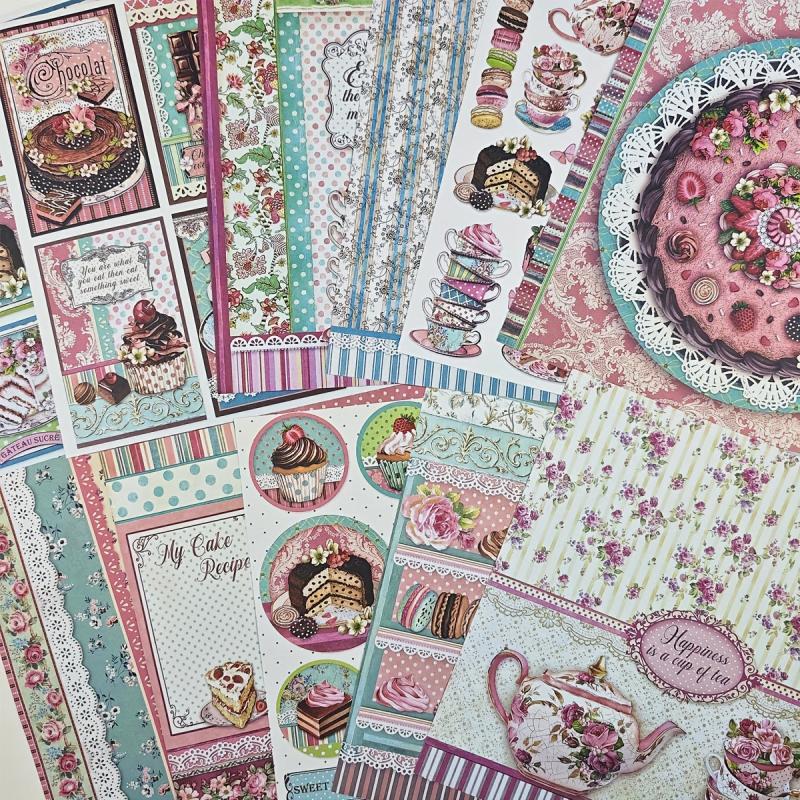 12pcs Retro Dessert Food Paper Stickers for DIY Decoration