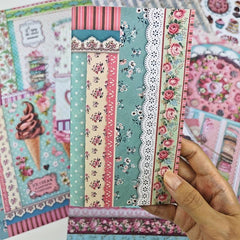 12pcs Retro Dessert Food Paper Stickers for DIY Decoration