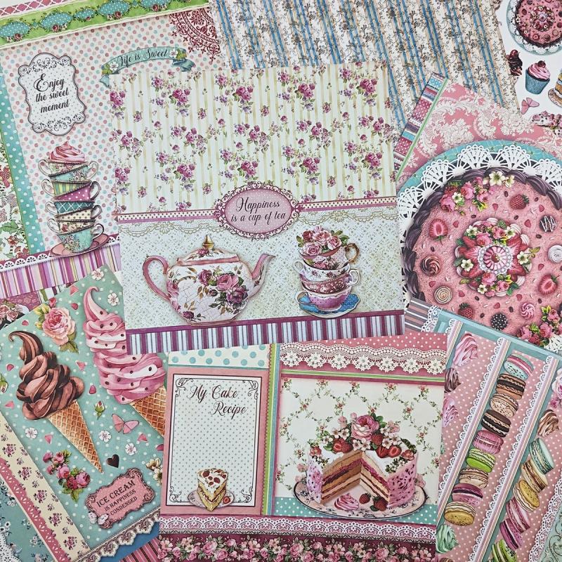 12pcs Retro Dessert Food Paper Stickers for DIY Decoration