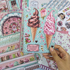 12pcs Retro Dessert Food Paper Stickers for DIY Decoration