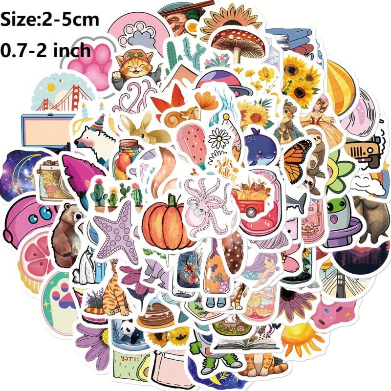 100pcs Fresh Kids Aesthetically Stickers Pack Waterproof Vinyl Stickers