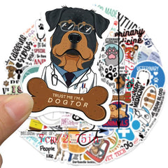 50pcs Cartoon Vet Stickers Water Bottle Laptop Waterproof Vinyl