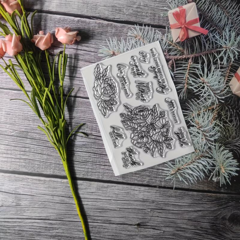 Flower Theme Stamp for DIY Hand Account Card Making