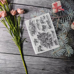 Flower Theme Stamp for DIY Hand Account Card Making