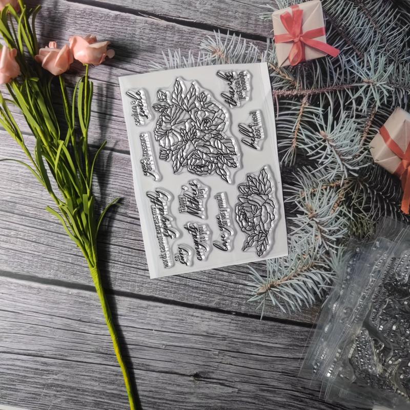 Flower Theme Stamp for DIY Hand Account Card Making