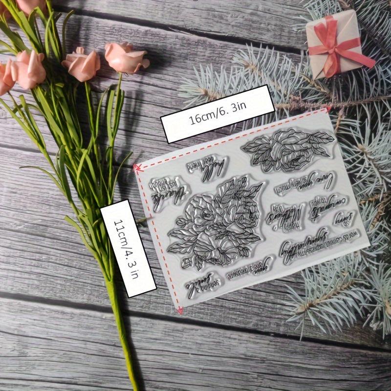Flower Theme Stamp for DIY Hand Account Card Making