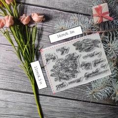 Flower Theme Stamp for DIY Hand Account Card Making
