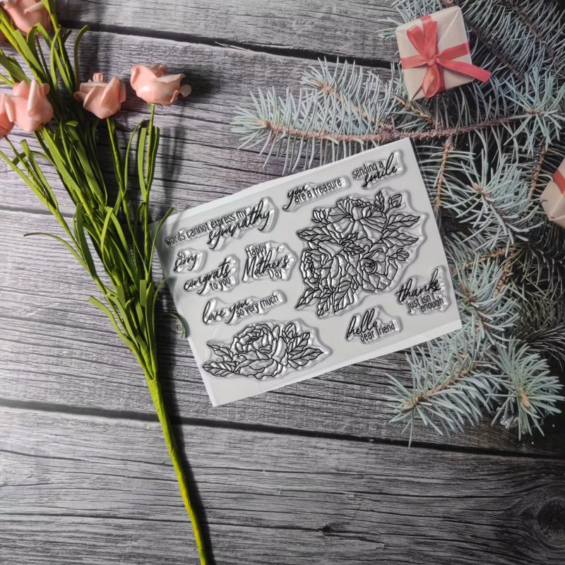 Flower Theme Stamp for DIY Hand Account Card Making