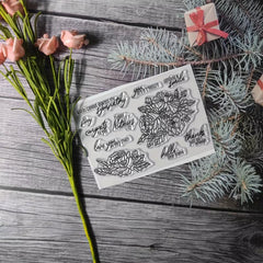 Flower Theme Stamp for DIY Hand Account Card Making