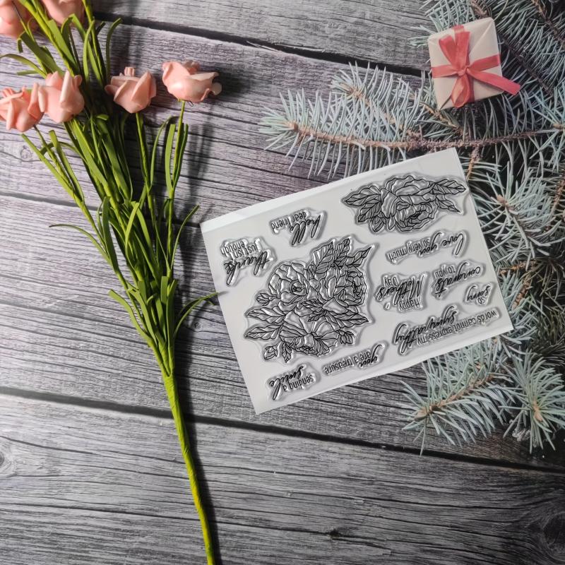 Flower Theme Stamp for DIY Hand Account Card Making