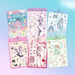 Mermaid Girl Journal Planner Stickers for Card Decoration