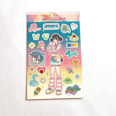 Mermaid Girl Journal Planner Stickers for Card Decoration