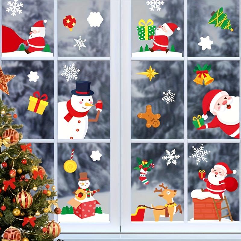 2pcs Christmas Party Santa Claus Elk Window Stickers