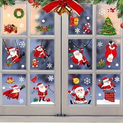 2pcs Christmas Party Santa Claus Elk Window Stickers