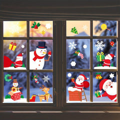 2pcs Christmas Party Santa Claus Elk Window Stickers